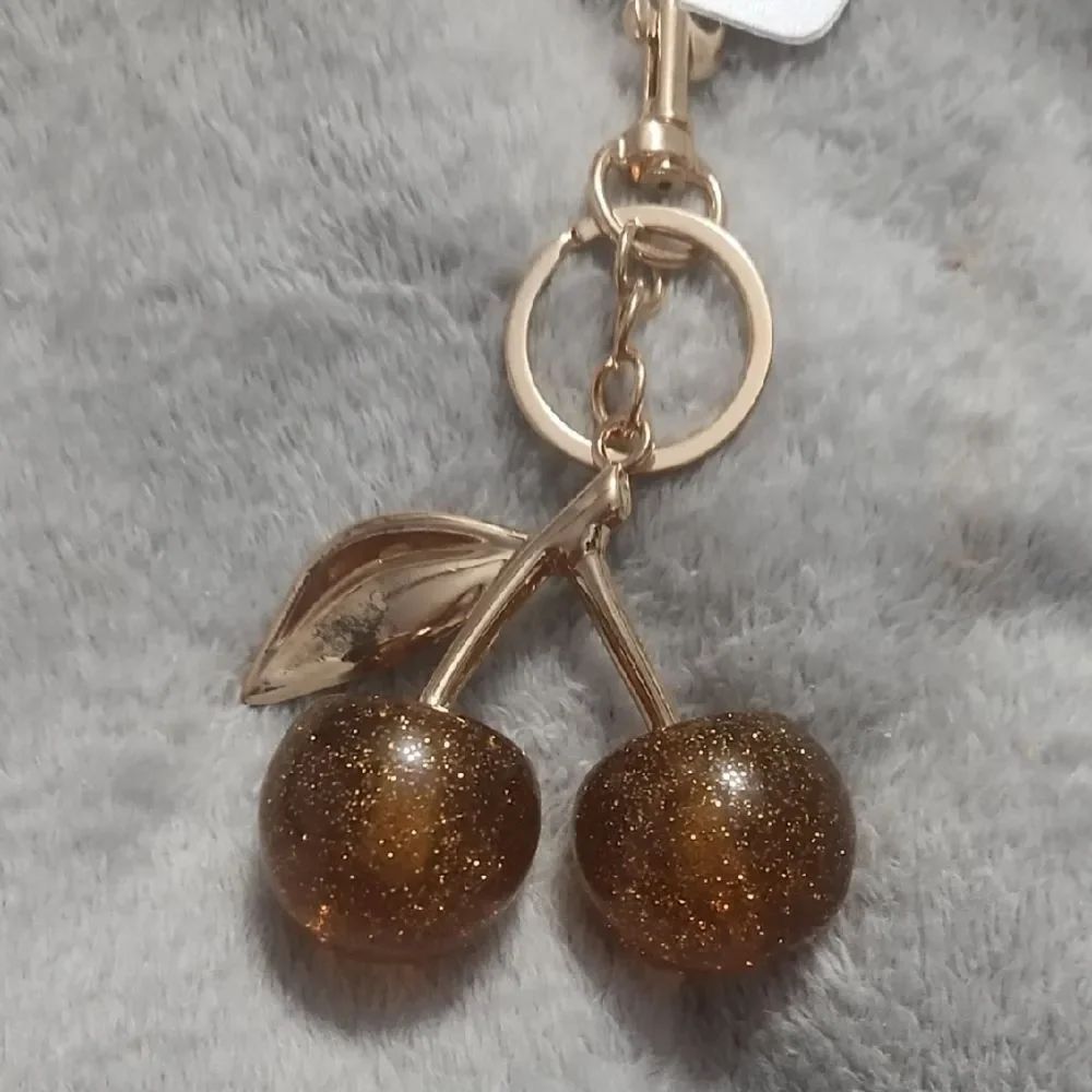 Gold Cherry Bag Charm